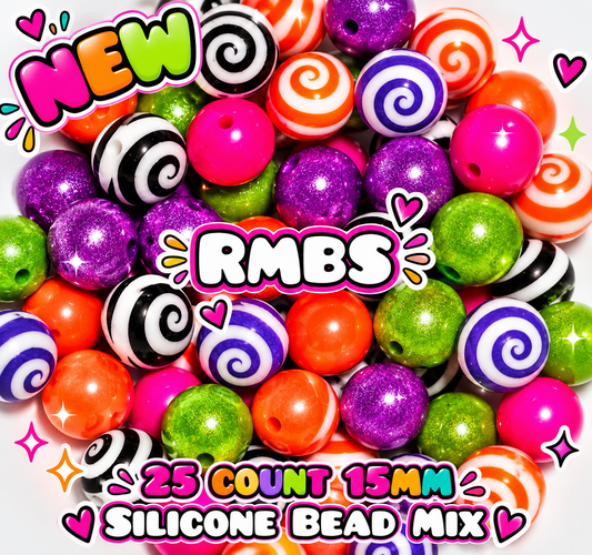 New 25 Count Silicone Opal Shimmer Printed Mix