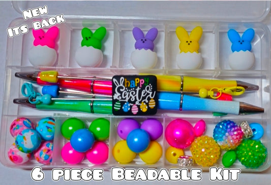 New Limited Edition Deluxe Large 6 Piece Easter Peeps 3D  Beadable DIY Bead Kit Craft Kit Container Is Not Included