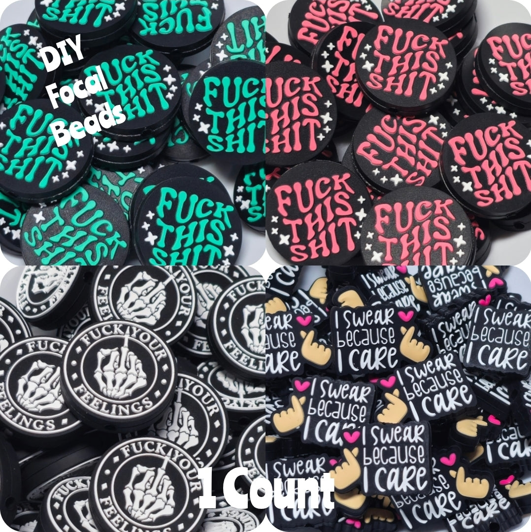 DIY Focal Bead 1 Count Craft Supplies. Adult Sassy Cuss Words