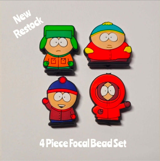 New 4 Piece Sourh Park Focal Bead Set