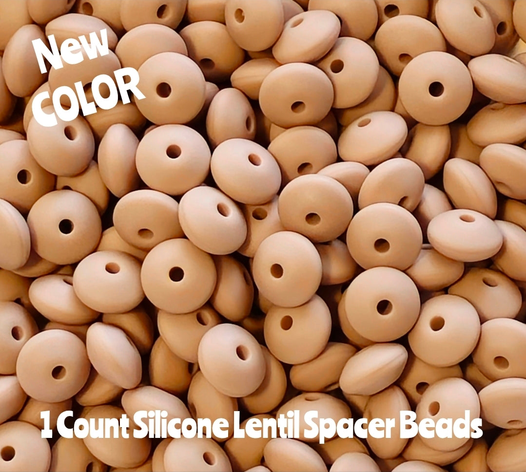 New 12mm 1 Count lentils Spacer Beads Biege