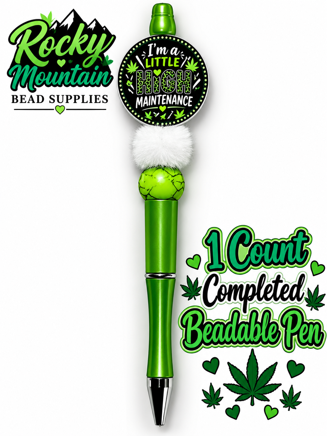 New 1 Count Completed Beadable Pen Exclusive Design  Wholesale