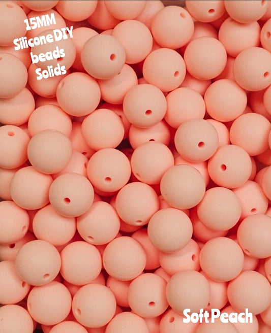 15mm DIY Silicone Solids 1 Count Soft Peach