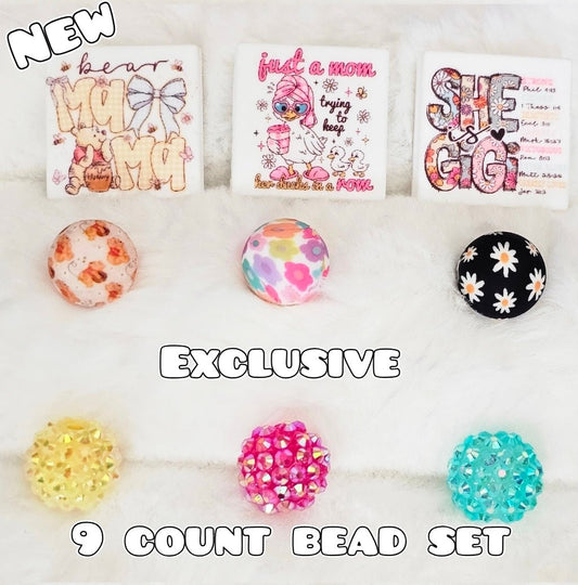 New 9 Count Focal Bead Set Exclusive Shop Made