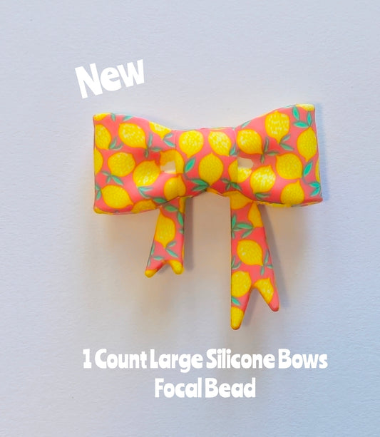 New 1 Count Large Bows Focal Bead