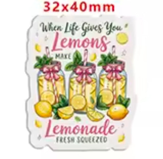 Glitter Acrylic Flatback- Acrylic Planer Resin Charm When life gives you lemons make lemonade