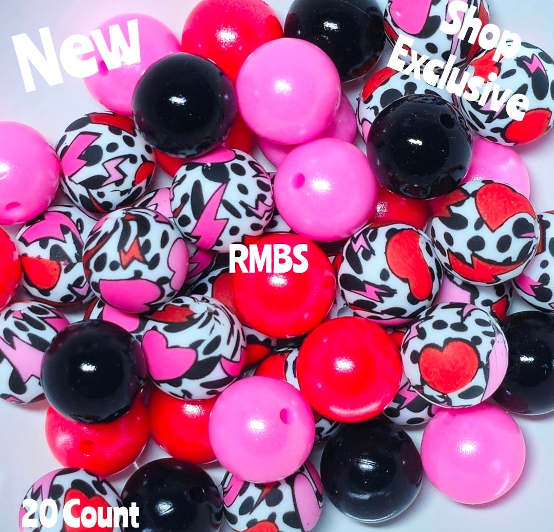 New Cow Hearts Lighting Bolts Mix 20 Count Limited Edition Shop Created Bead Mix