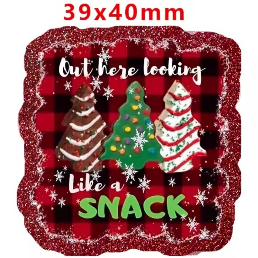 New 1 Count Glitter Acrylic Christmas