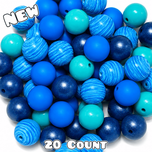 New 15mm  Cosmic Waves SILICONE Bead Mix 20 count. DIY Bead Craft Supplies