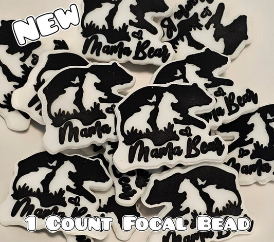 New 1 Count Focal Bead Mama Bear