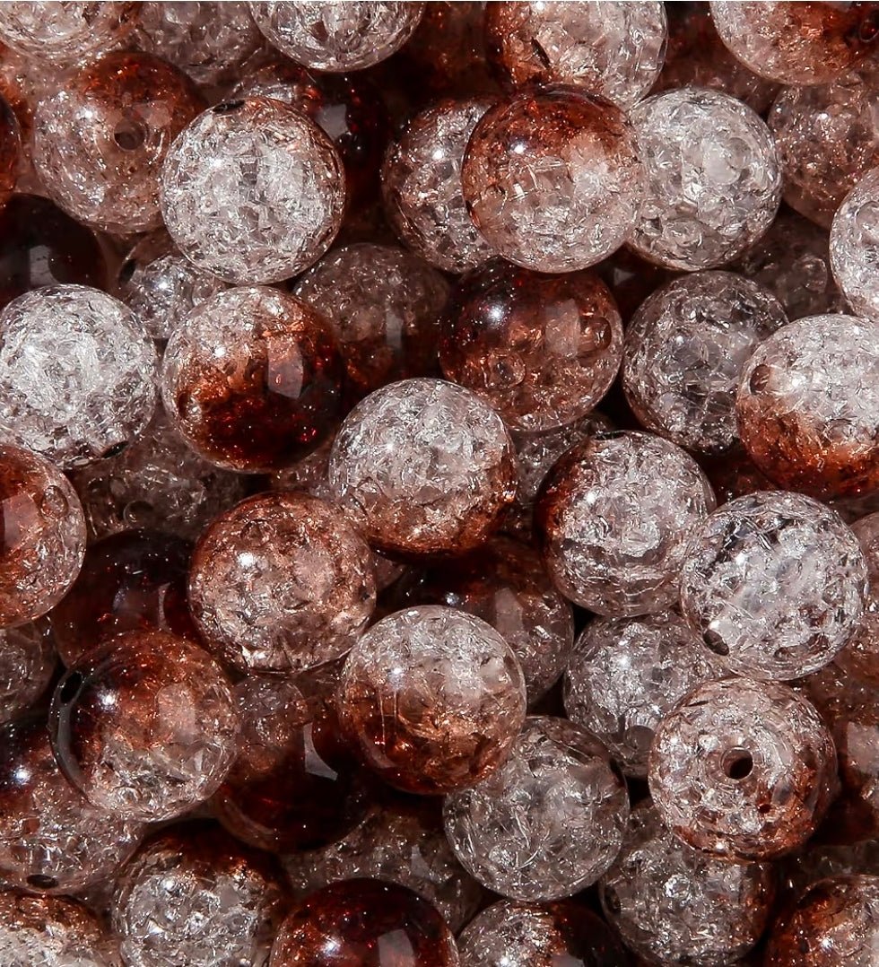 10 count 16MM Acrylic Ombre Sparkle Crackle Beads 2 Toned