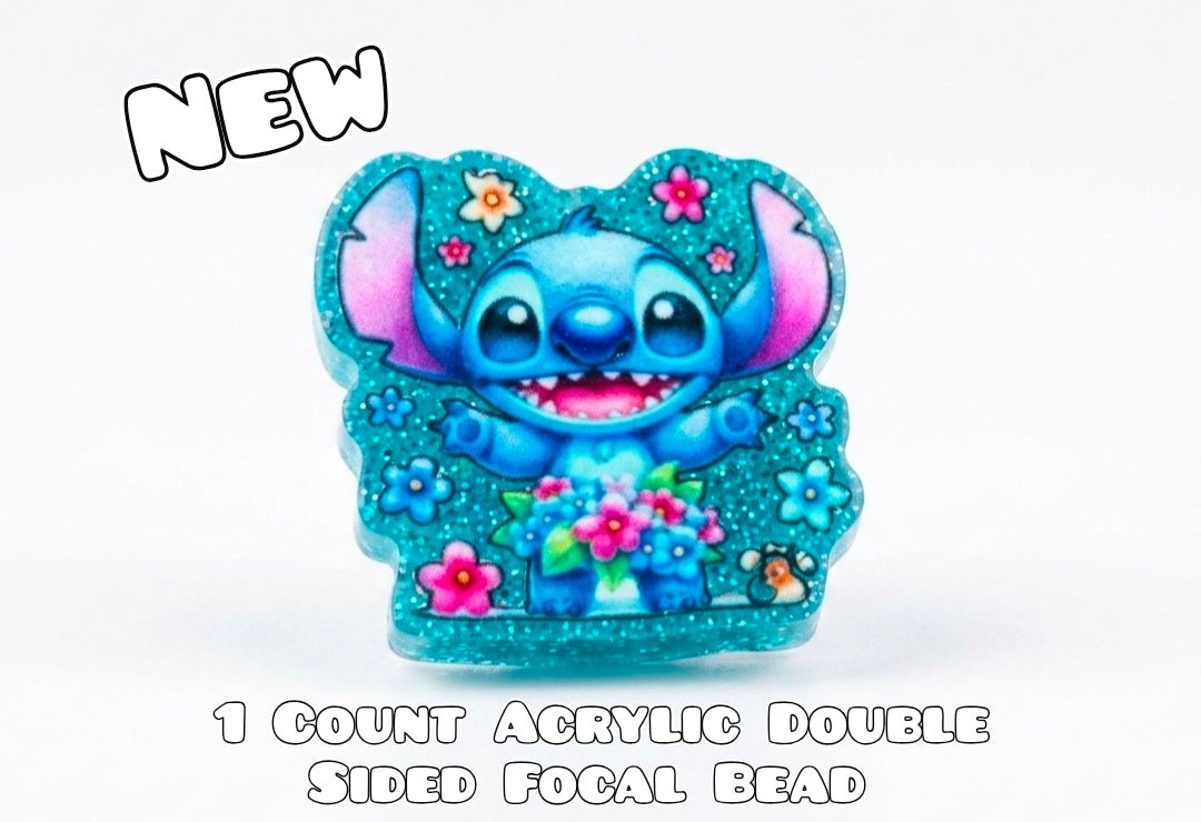 Stitch ACRYLIC Focal Bead 1 COUNT Beadable Accessories
