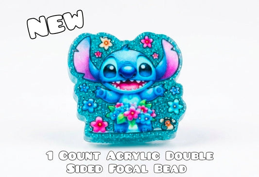 Stitch ACRYLIC Focal Bead 1 COUNT Beadable Accessories