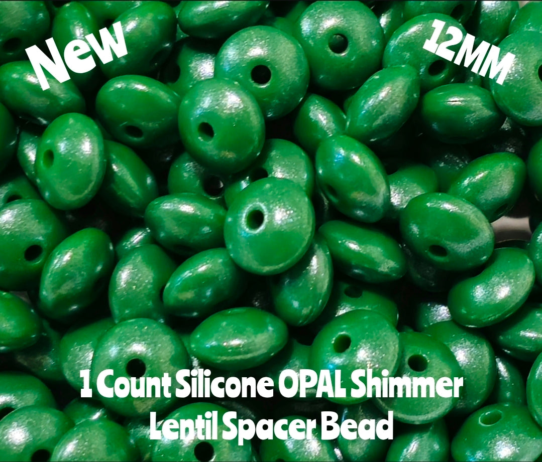 New 1 Count Opal Shimmer Lentil Spacer Beads Multiple Color Options