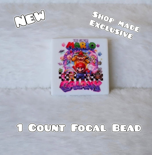 New 1 Count Focal Bead Mario Galaxy.  Pen is example bead only