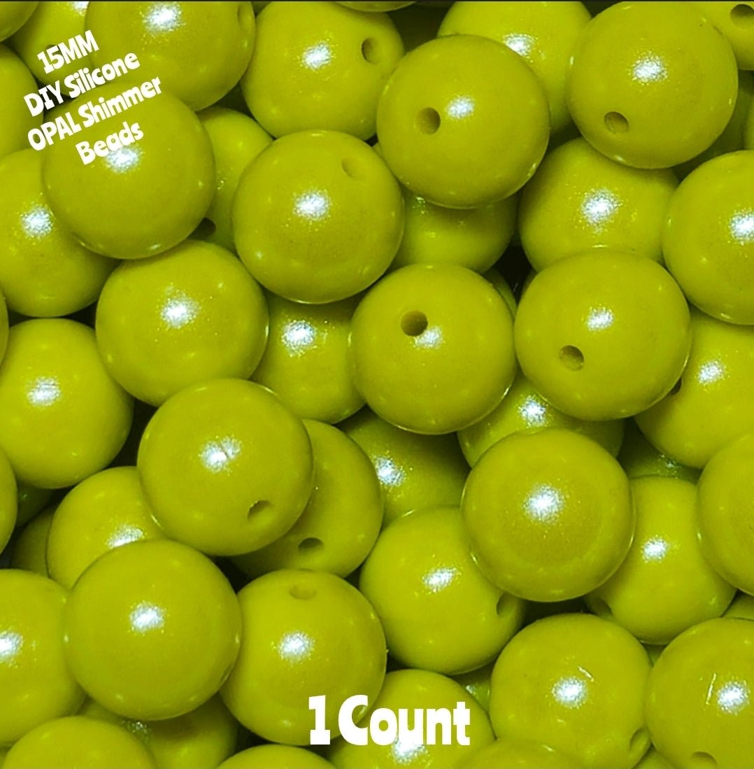 New 15mm 1 Cont DIY Silicone Solid OPALS Electric Yellow Green Craft Supplies & ACCESSORIES