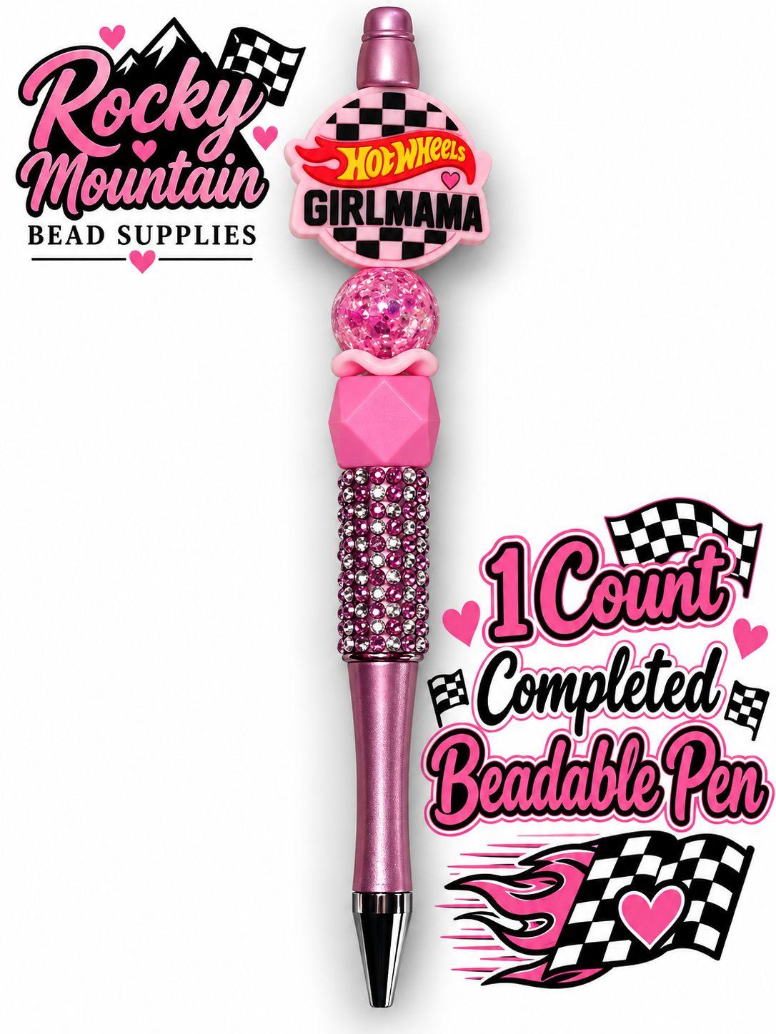 New 1 Count Completed Beadable Pen Exclusive Design  Wholesale