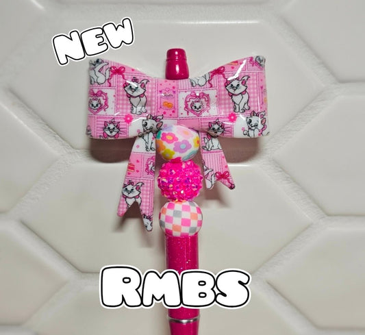 1 Count Character Marie The Cat Large Silicone Bow Bead GLOSSY SHINY FINISH- Exclusive New Release
