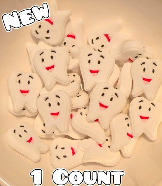 1 Count Focal Bead Dental Tooth