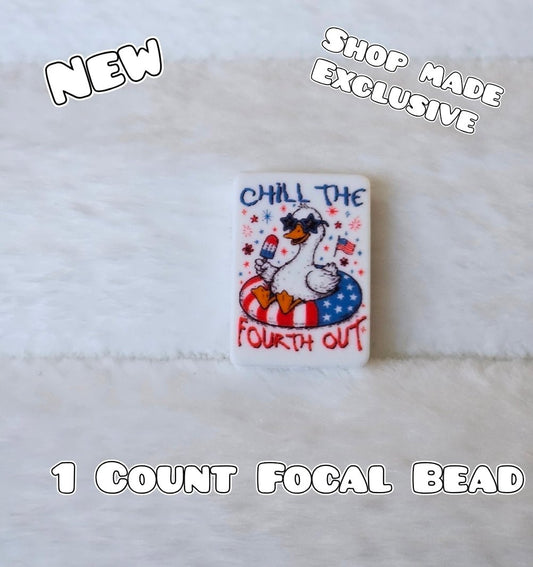 New 1 Count Focal Bead American chill the fourth out goose. Pen is example bead only