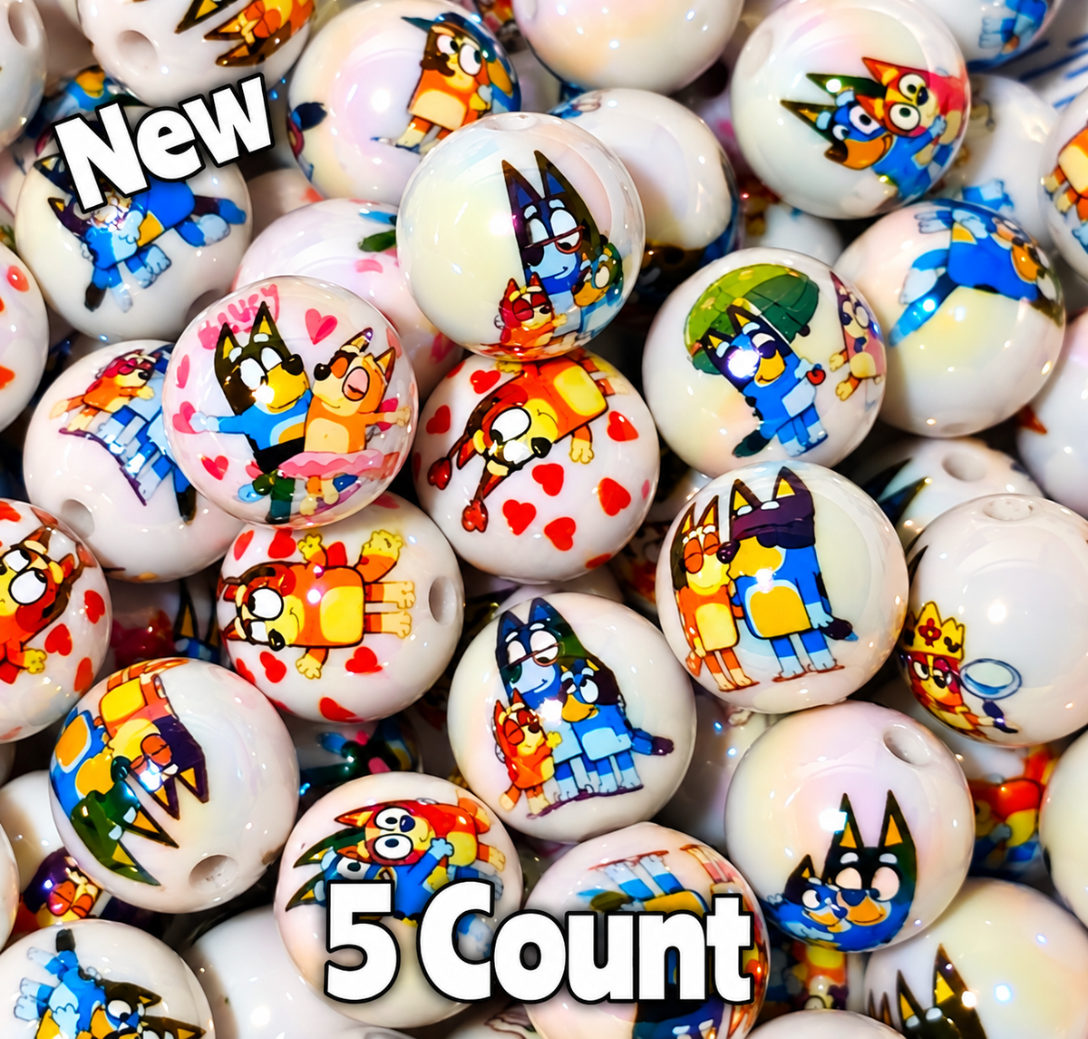 NEW Pup 5 Count 16MM DIY Acrylic Beads Craft Supplies