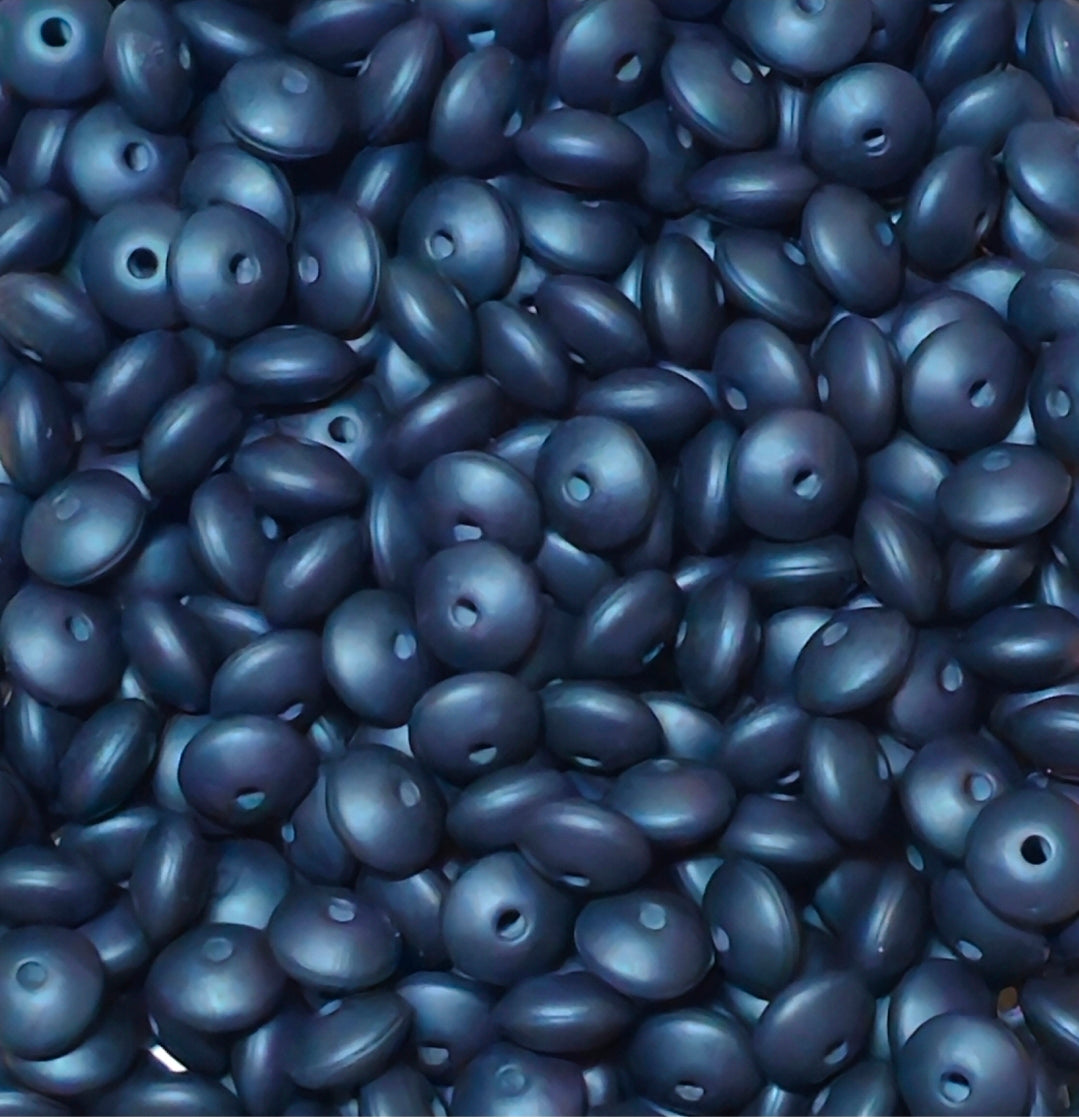 New 1 Count 12mm Silicone Solid Lentil Spacer Beads Craft Supplies Multiple Colors