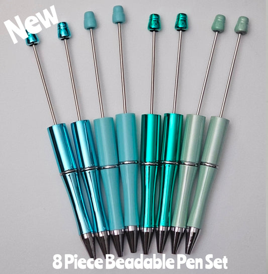 New Colors 8 Count Plastic Beadable Pen DIY Beadable Craft Supplies
