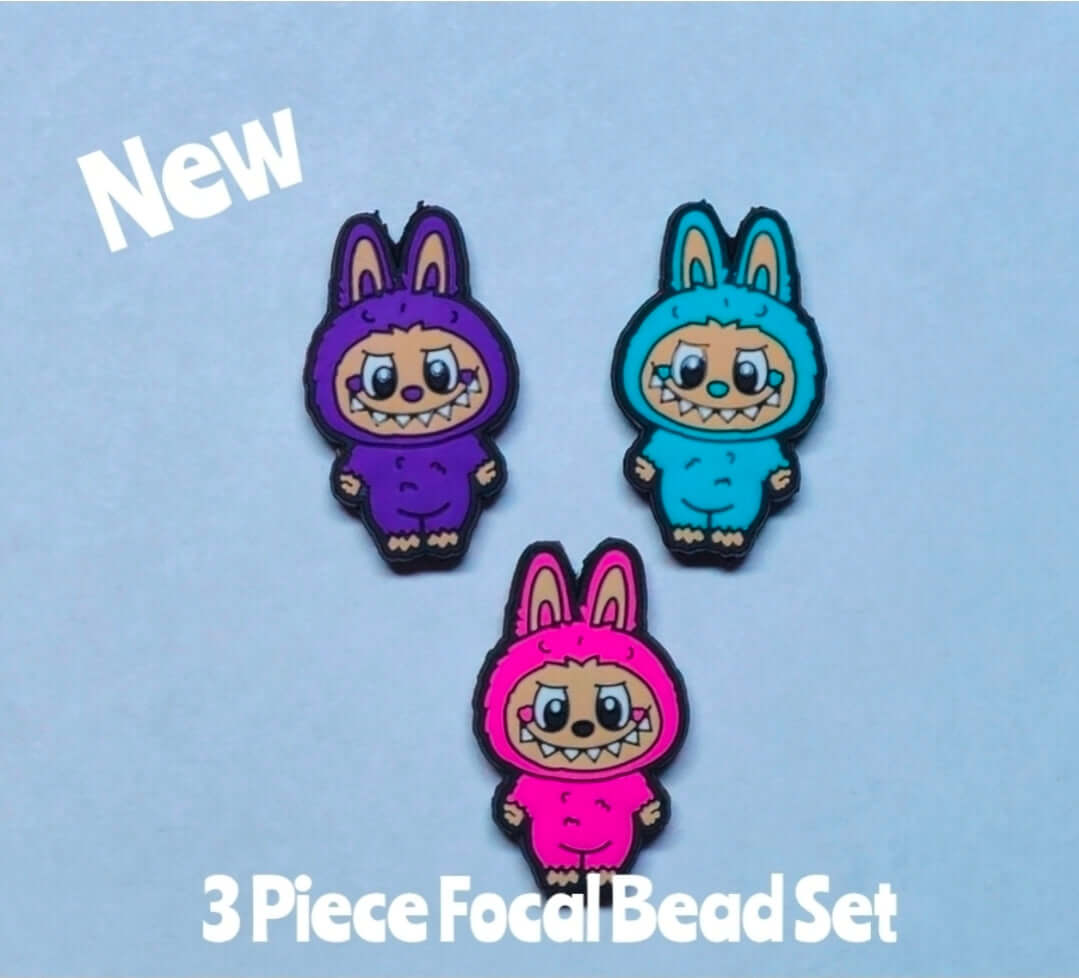 Nuevo set de cuentas focales Labubu de 3 piezas