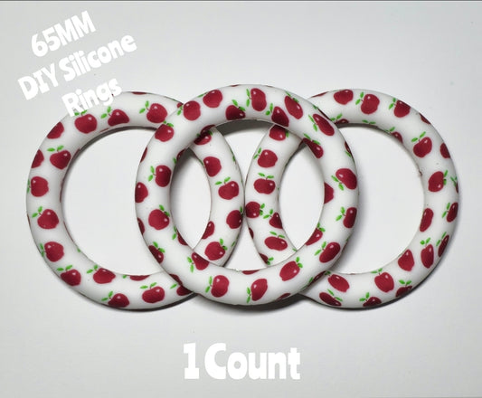 1 Count DIY 65MM Silicone Rings Craft Supplies Beadable Blanks Apples