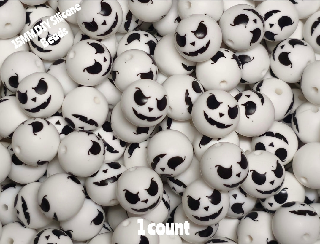 New 1 Count DIY Silicone Beads 15mm printed nightmare character beadable accessories