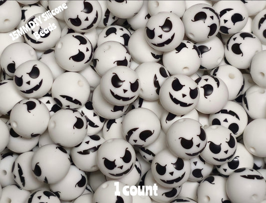 New 1 Count DIY Silicone Beads 15mm printed nightmare character beadable accessories