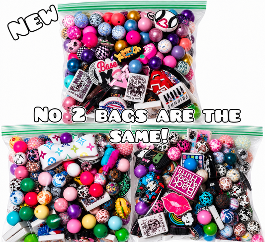 New Bulk Mystery Silicone & Acrylic Bead BAGS Special BUY While Supplies Last.