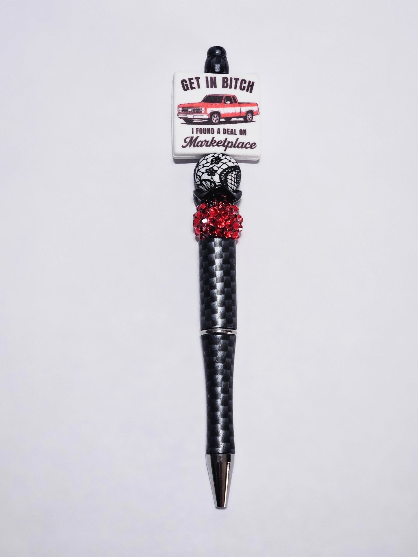New 1 Count Focal Bead Get in b*tch I found a deal on marketplace.  Pen is example bead only