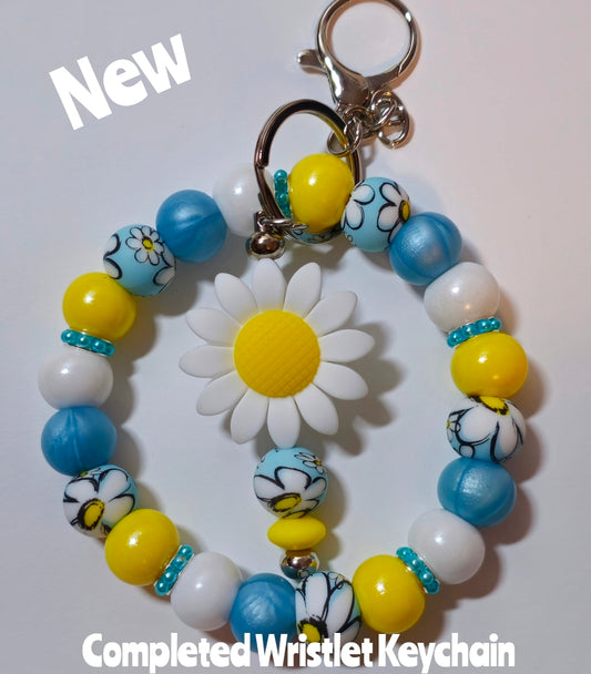 New Completed Keychain Wristlet Custom Handmade Flowers