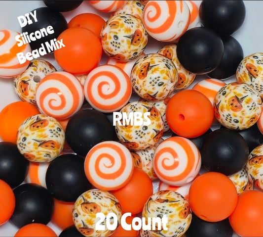 New Fall Pumkin Bead Mix DIY Beads 20 Count. Craft Supplies