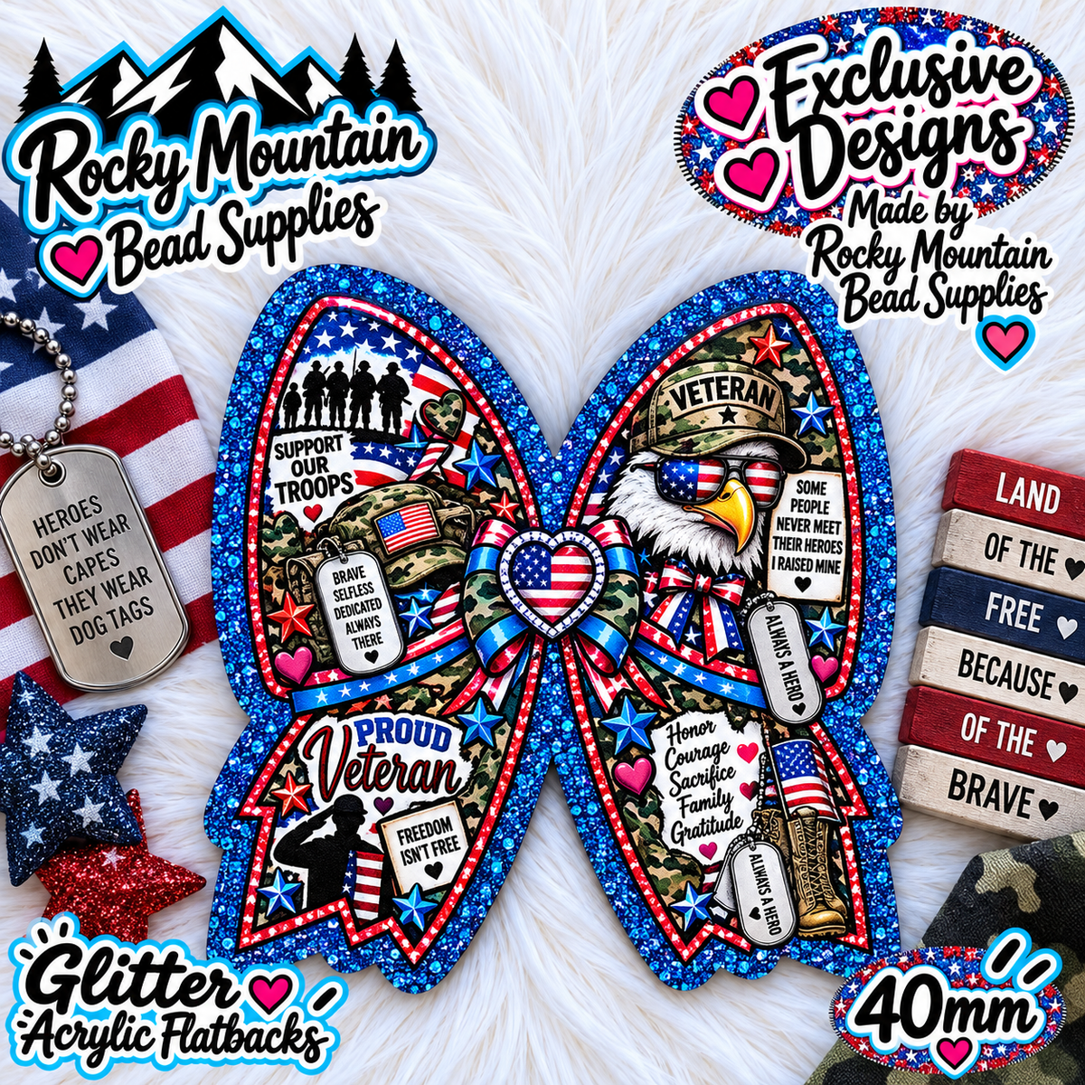 Shop Exclusive 1 Count Custom Exclusive Glitter Acrylic Flatback 40mm