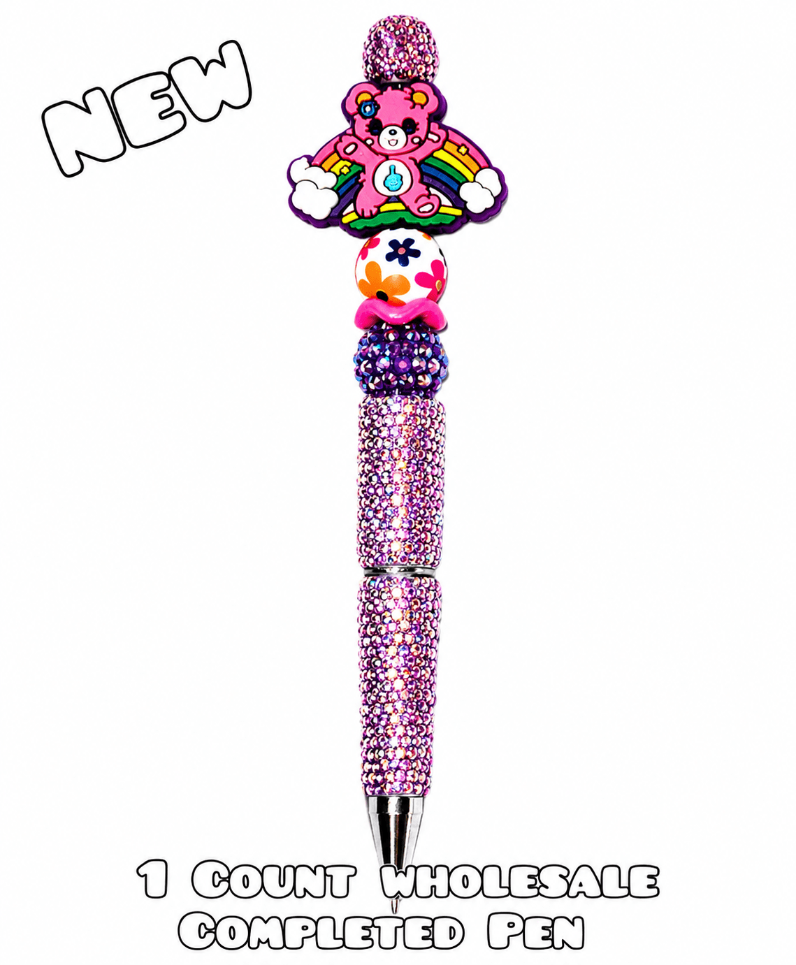 Wholesale 1 Count Beadable Pen Bears Rainbows Fancy Bling Pen