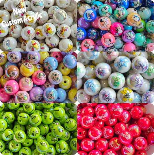 New Custom 16MM Acrylic Opal UV beads