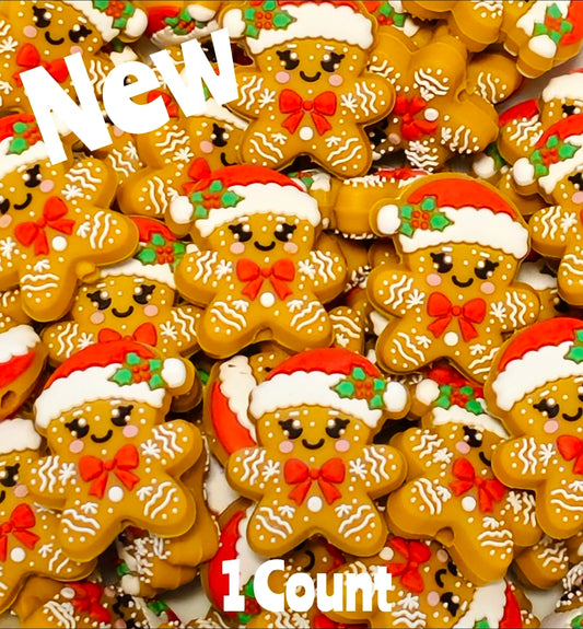 New Girl Ginger Bread Christmas 1 Count Focal Bead
