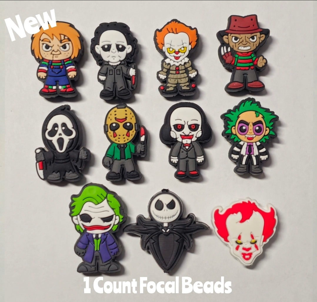 DIY Focal Bead 1 Count Craft Supplies Halloween Chucky Ghost Face Joker Freddie Pennywise