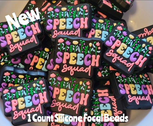 New Speech Sqaud Focal Beads 1 Count DIY Bead Supplies