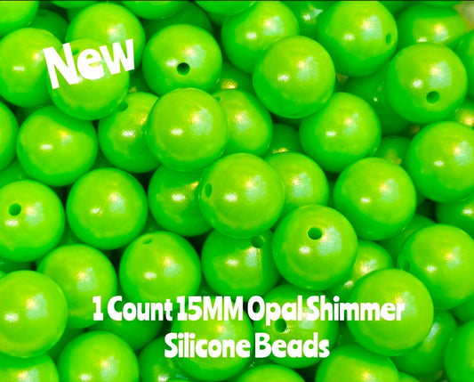 New 15mm 1 Count DIY Silicone Solid OPAL Lime Green Craft Supplies & ACCESSORIES