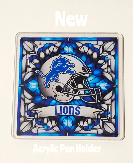 NEW Acrylic Pen Holder Box 1 Count Football. Read description for directions and special handling.