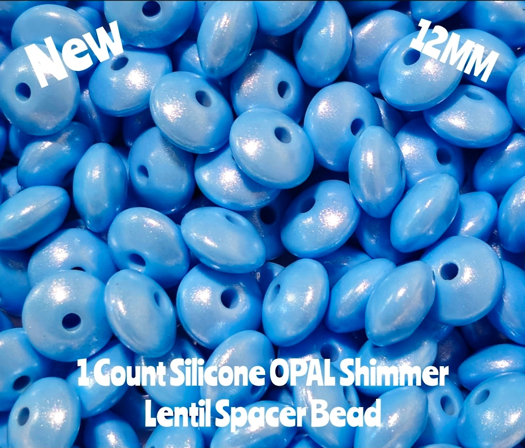 New 1 Count Opal Shimmer Lentil Spacer Beads Multiple Color Options