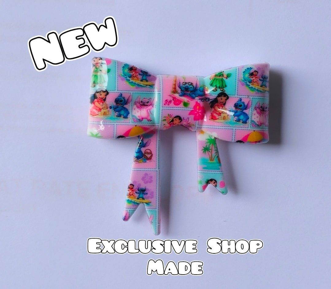 1 Count Character Lilo Stitch Large Silicone Bow Bead GLOSSY SHINY FINISH- Exclusive New Release