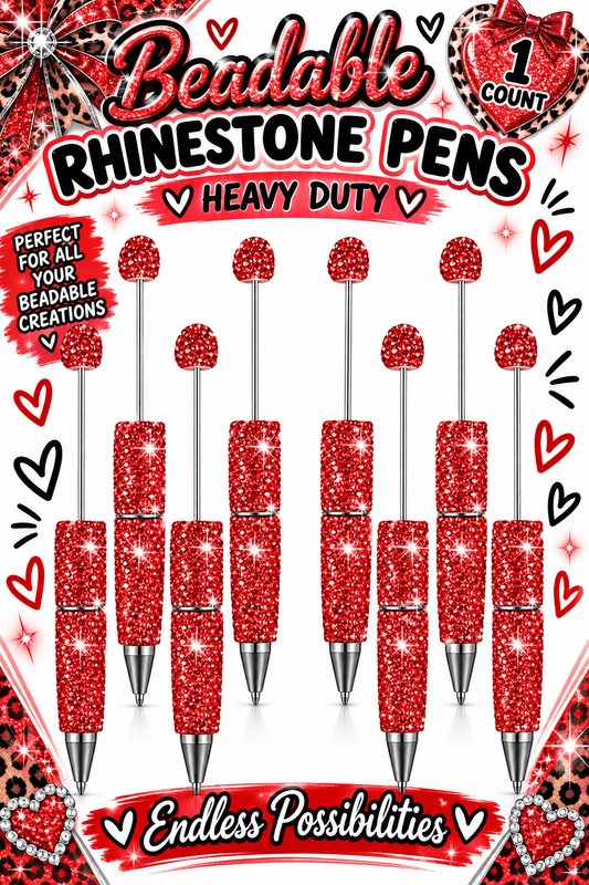 1 Count Beabable PEN Blanks Rhinestone Pen Red