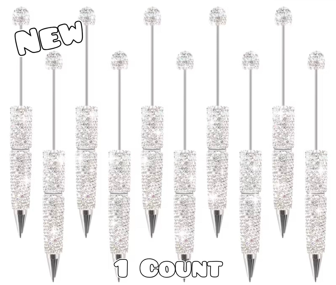 1 Count Beabable PEN Blanks Full Rhinestone Silver