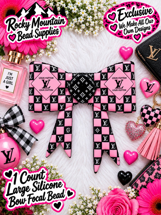 New Shop Exclusive 1 Count Large Silicone Bow LV PINK