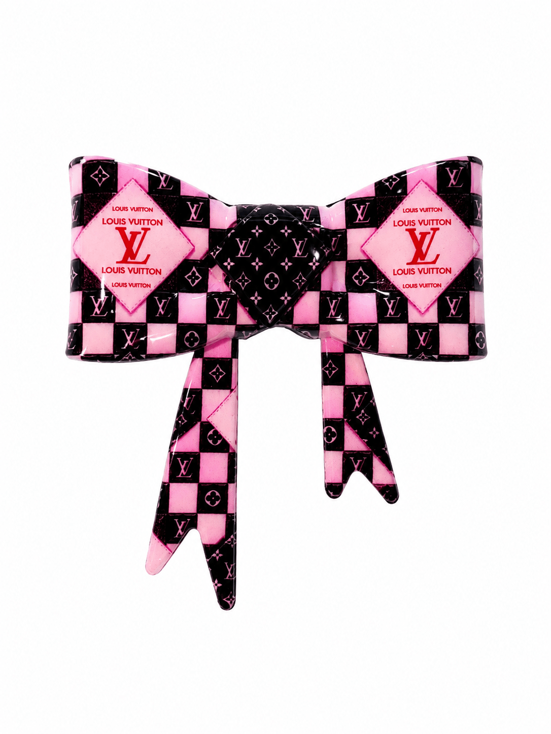 1 Count New Release Silicone Focal Bead Bow GLOSSY FINISH Exclusive LV PINK 2 options