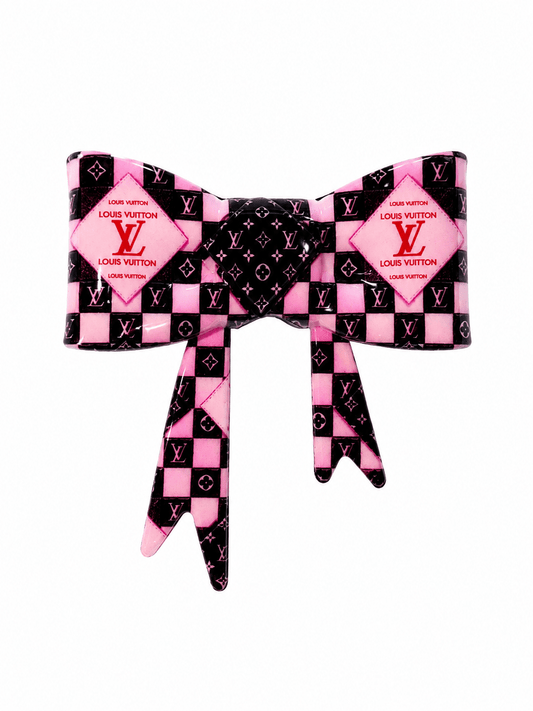 1 Count New Release Silicone Focal Bead Bow GLOSSY FINISH Exclusive LV PINK 2 options